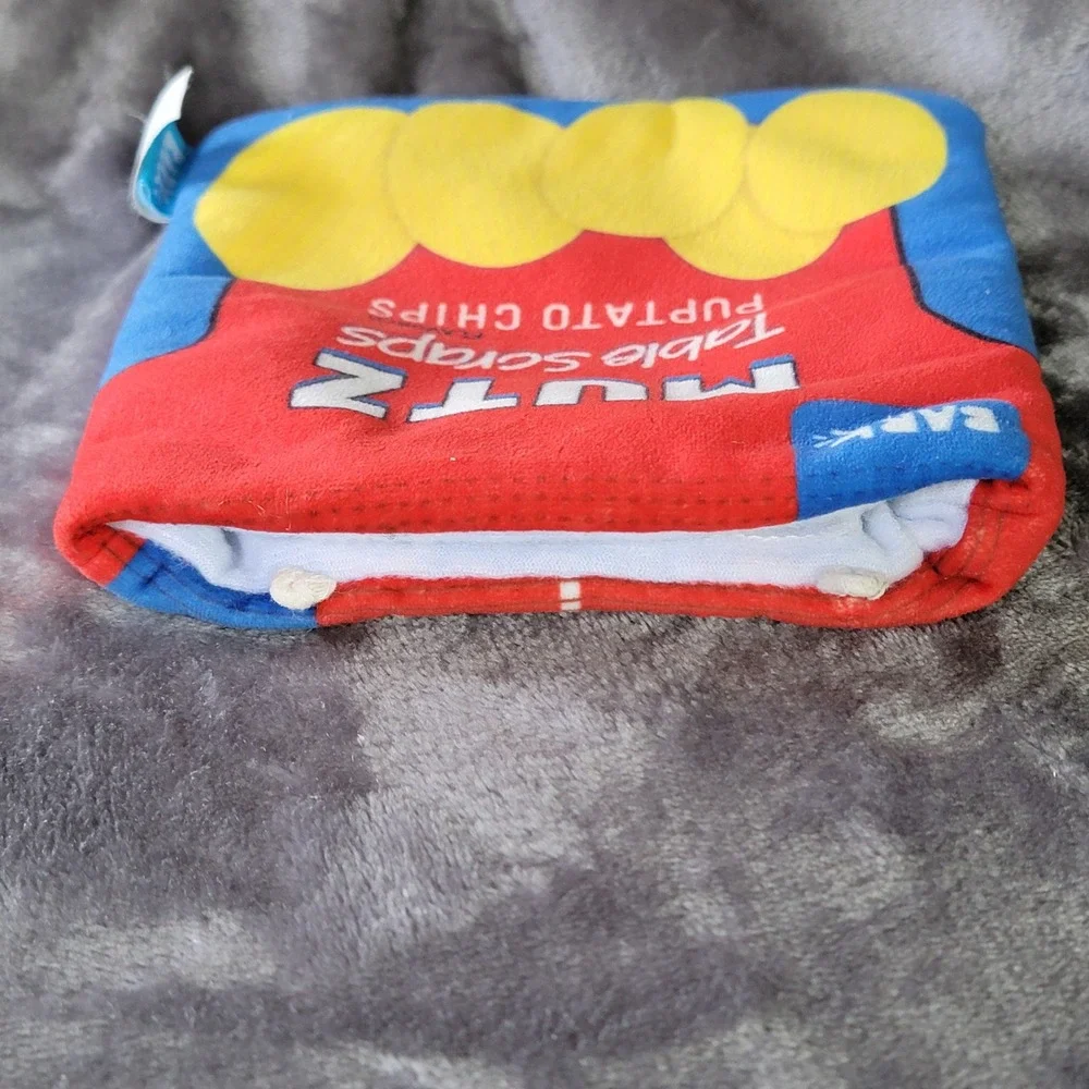 Bark Mutz Puptato Chips Dog Toy OS Red Blue Excellent Crinkle Hide-A-Treat Plush